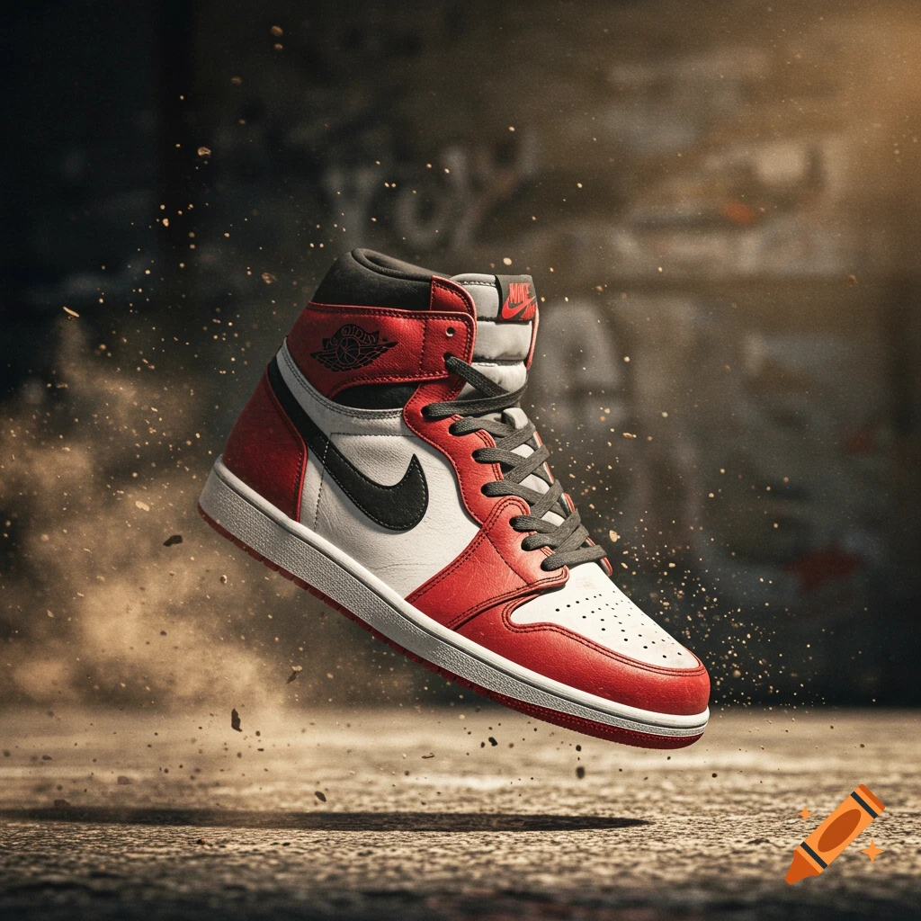 High-top shoe in its original scene